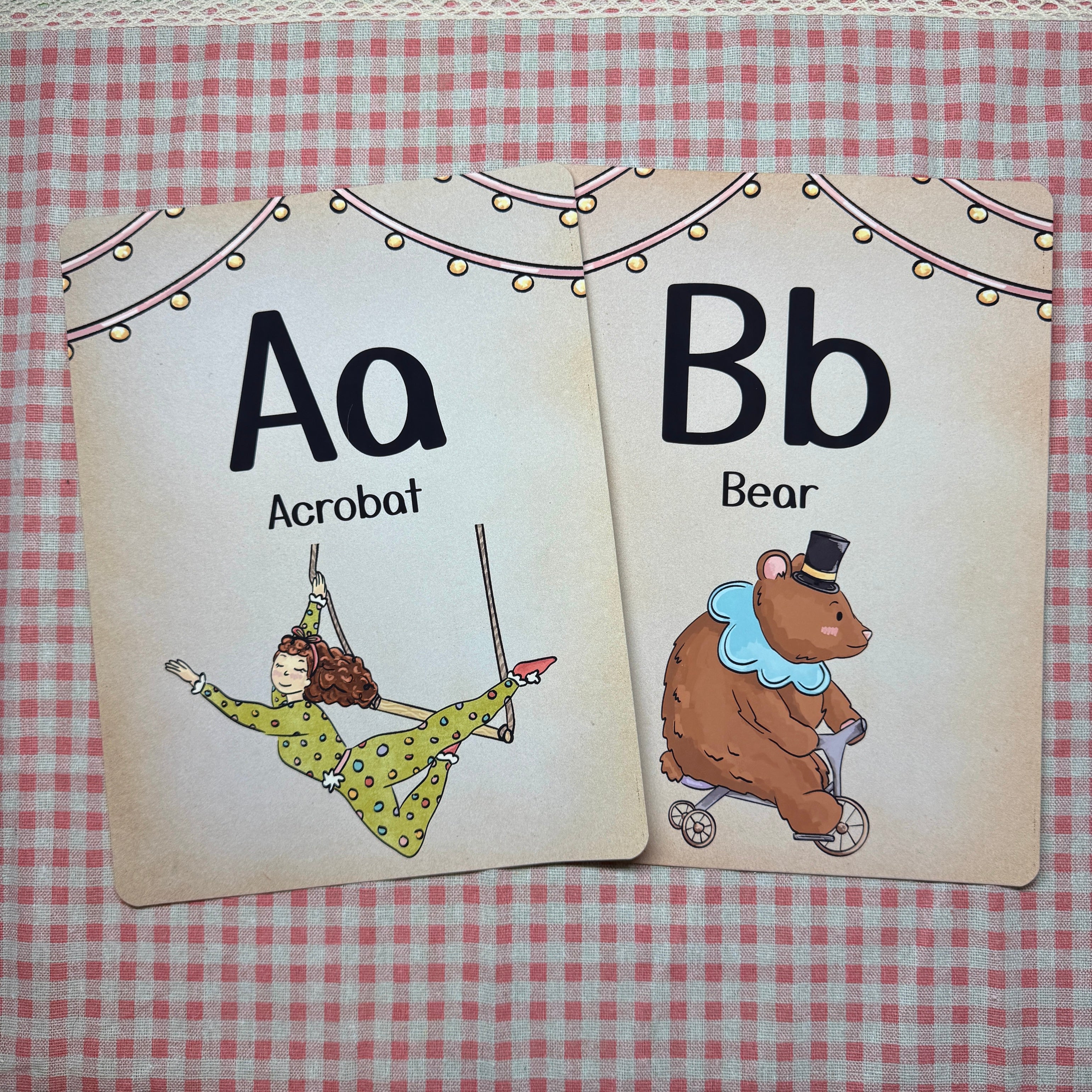 Vintage Circus Theme Alphabet Posters