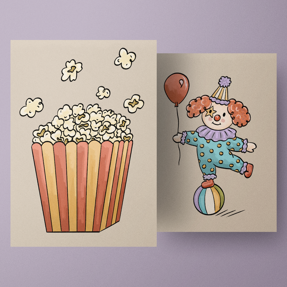 Vintage Circus Theme: Full Drawings for Cutouts as Classroom Decorations