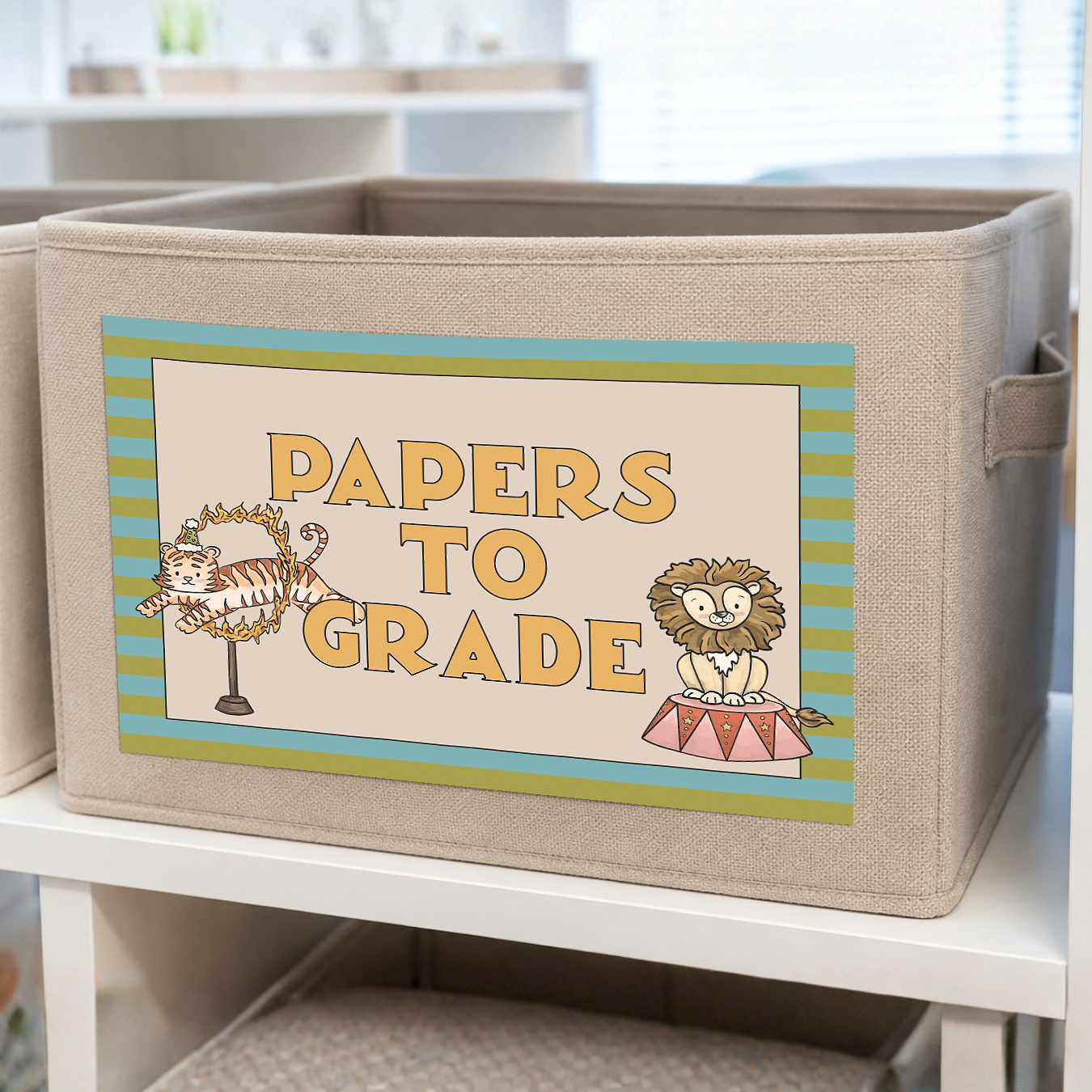 Vintage Circus Theme: Bin Organization Classroom Decor