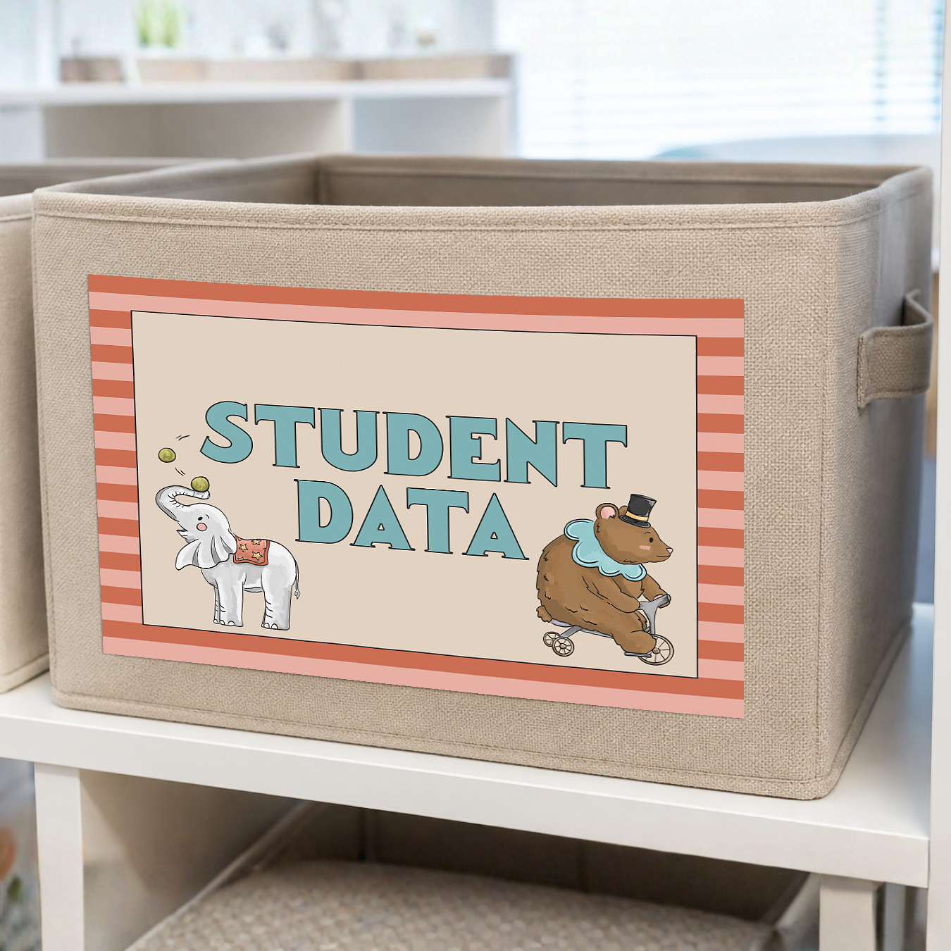 Vintage Circus Theme: Bin Organization Classroom Decor